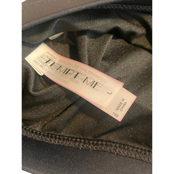 Tempt Me Swimsuit Set 3 Piece Womens Large Black Teal - Picture 13 of 16